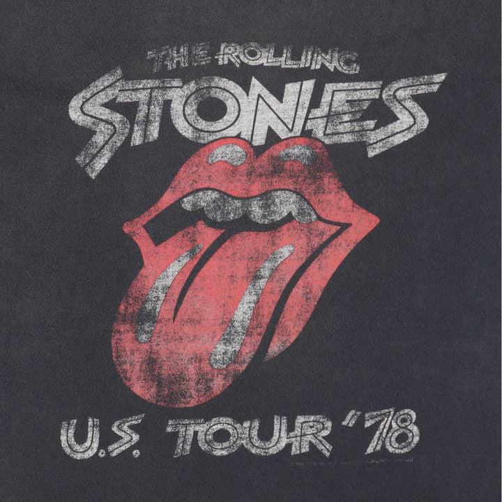 The Rolling Stones Band T-shirt, Men's XL unclear black type Vintage Second Hand