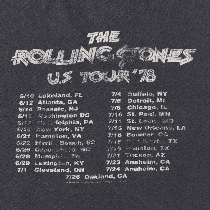 The Rolling Stones Band T-shirt, Men's XL unclear black type Vintage Second Hand