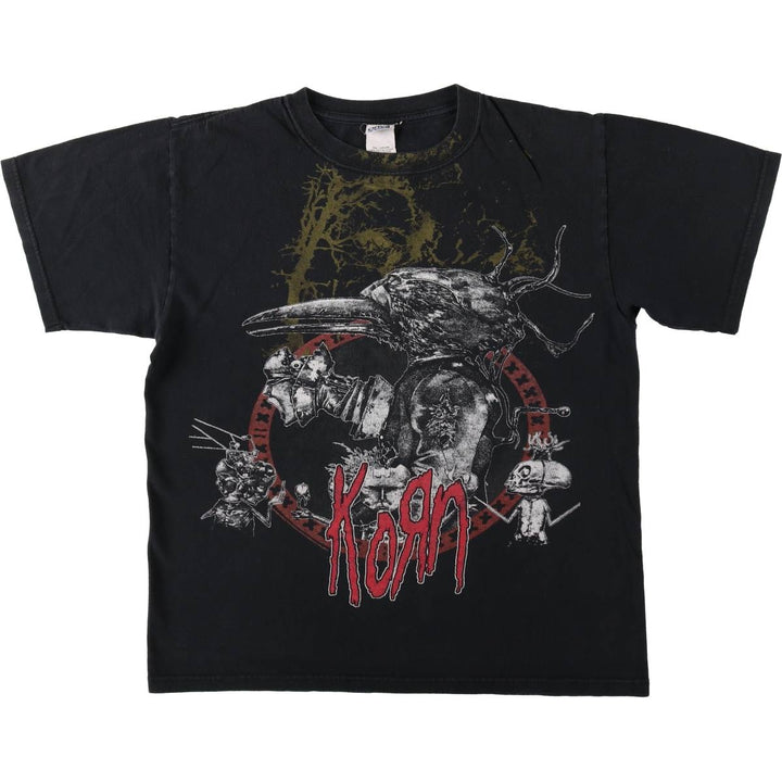 Anvil KORN Band T-shirt (Men's size M) cotton black type Vintage Second Hand