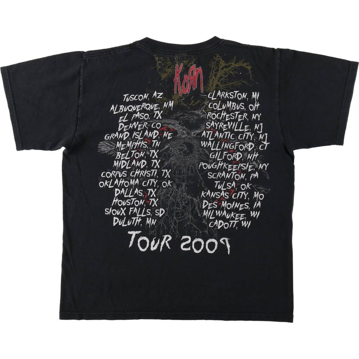 Anvil KORN Band T-shirt (Men's size M) cotton black type Vintage Second Hand