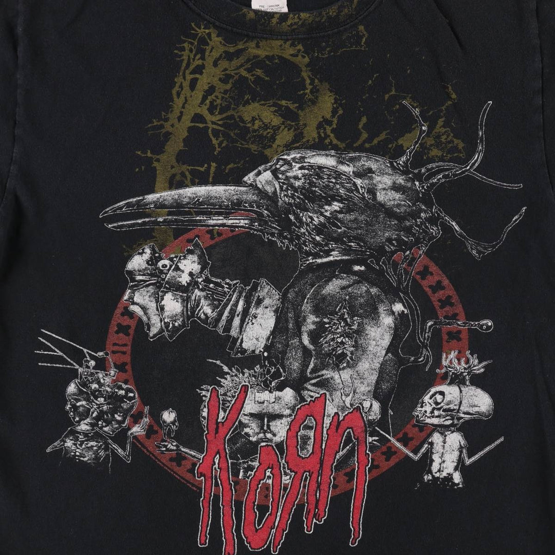 Anvil KORN Band T-shirt (Men's size M) cotton black type Vintage Second Hand