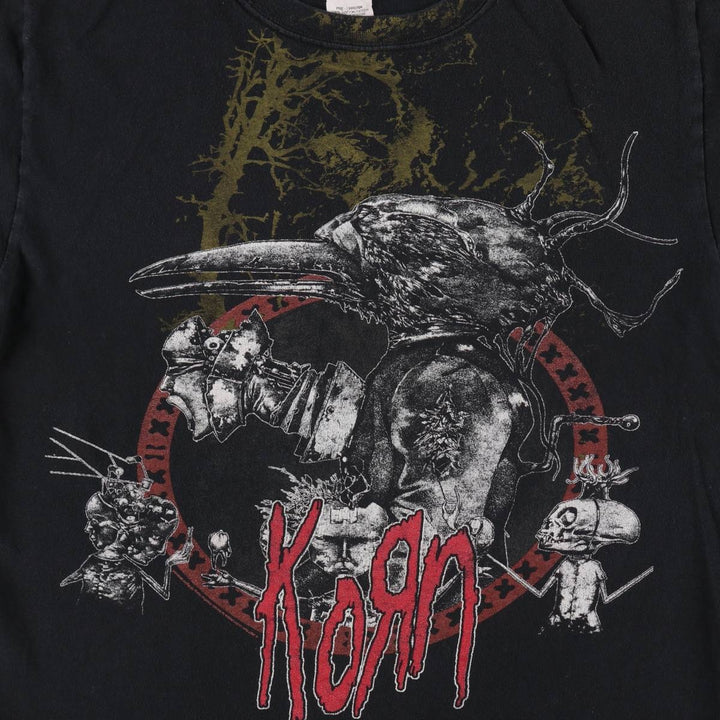 Anvil KORN Band T-shirt (Men's size M) cotton black type Vintage Second Hand