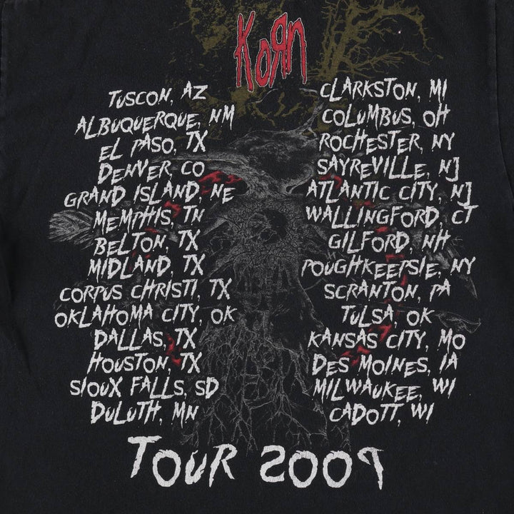 Anvil KORN Band T-shirt (Men's size M) cotton black type Vintage Second Hand