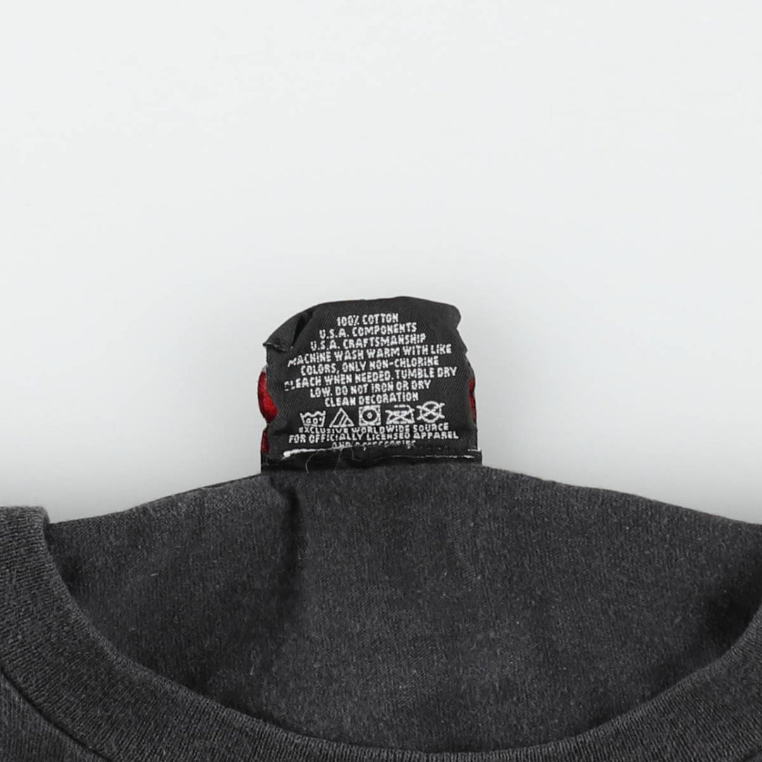 00'S Zion BOB MARLEY Band T-shirt, USA made, Men's L size cotton black type Vintage Second Hand