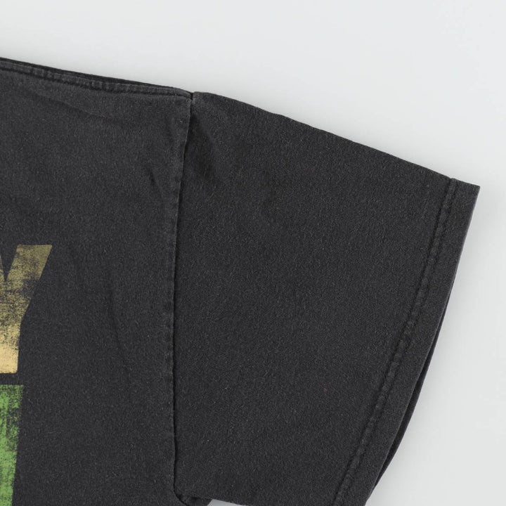 00'S Zion BOB MARLEY Band T-shirt, USA made, Men's L size cotton black type Vintage Second Hand