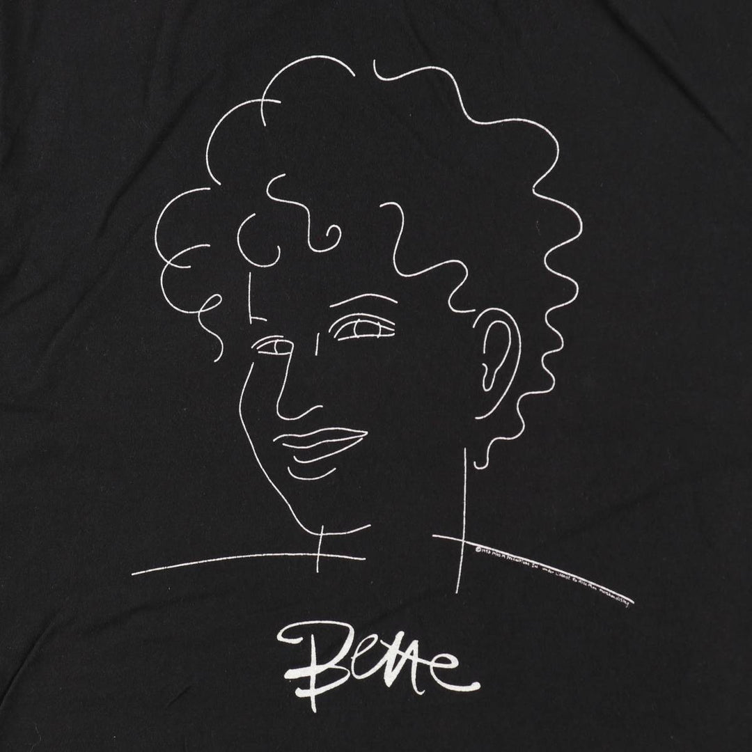 90'S Fruit of the Loom Bette Midler Band T-Shirt, Made in USA, Men's Size L (approx.), Vintage cotton black type Vintage Second Hand