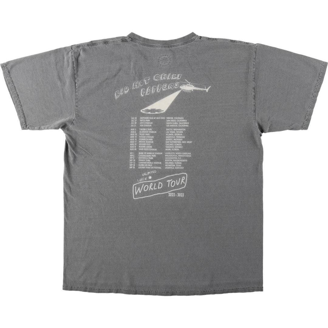RED HOT CHILI PEPPERS Red Hot Chili Peppers Band T-shirt Band T Men's L size cotton gray type Vintage Second Hand