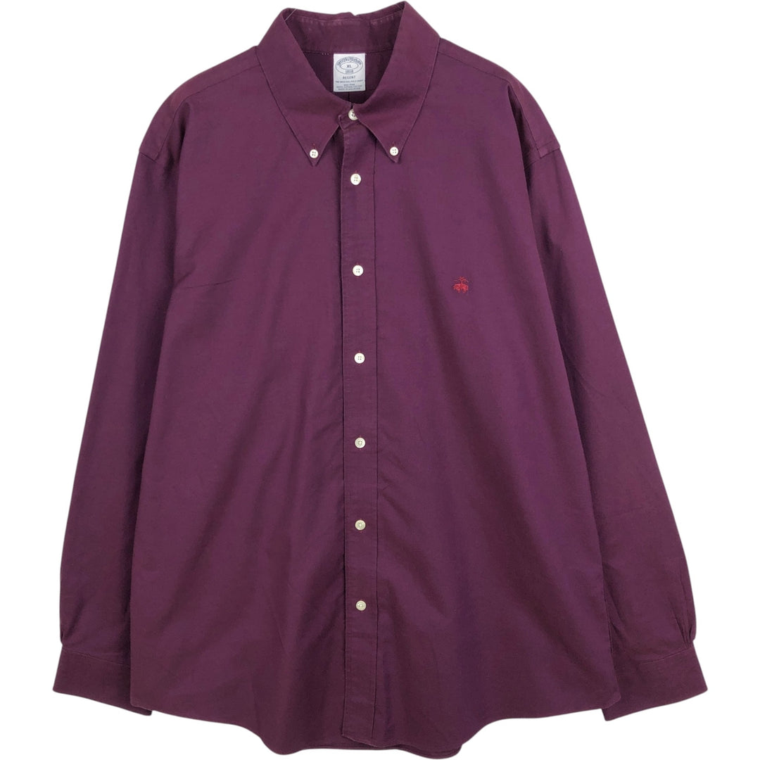 Brooks Brothers 1818 REGENT Long Sleeve Button Down Shirt Men's XL Supima Cotton burgundy type Vintage Second Hand