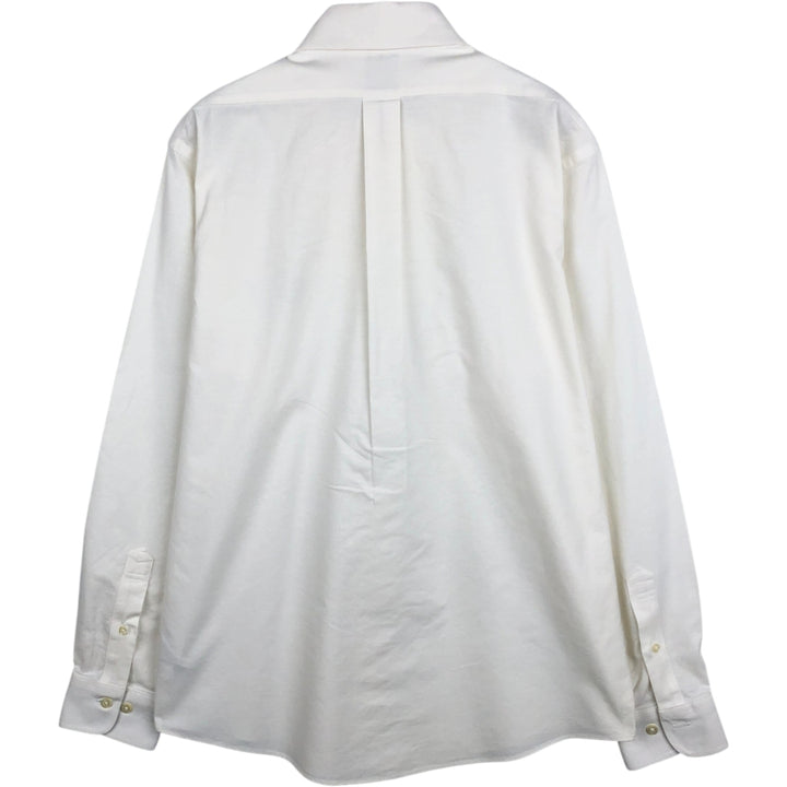 Brooks Brothers 1818 Regent Fit Long Sleeve Button-Down Shirt, Men's Size Medium cotton ivory Vintage Second Hand