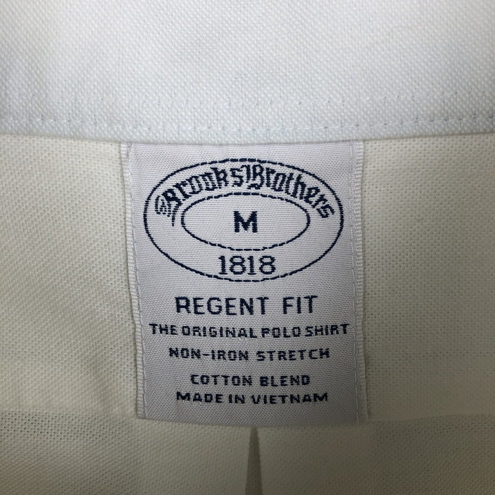 Brooks Brothers 1818 Regent Fit Long Sleeve Button-Down Shirt, Men's Size Medium cotton ivory Vintage Second Hand