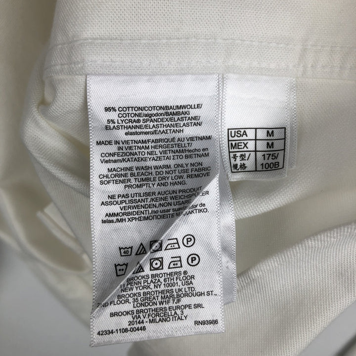 Brooks Brothers 1818 Regent Fit Long Sleeve Button-Down Shirt, Men's Size Medium cotton ivory Vintage Second Hand