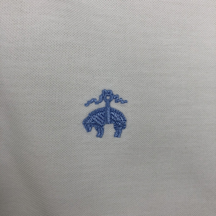 Brooks Brothers 1818 Regent Fit Long Sleeve Button-Down Shirt, Men's Size Medium cotton ivory Vintage Second Hand