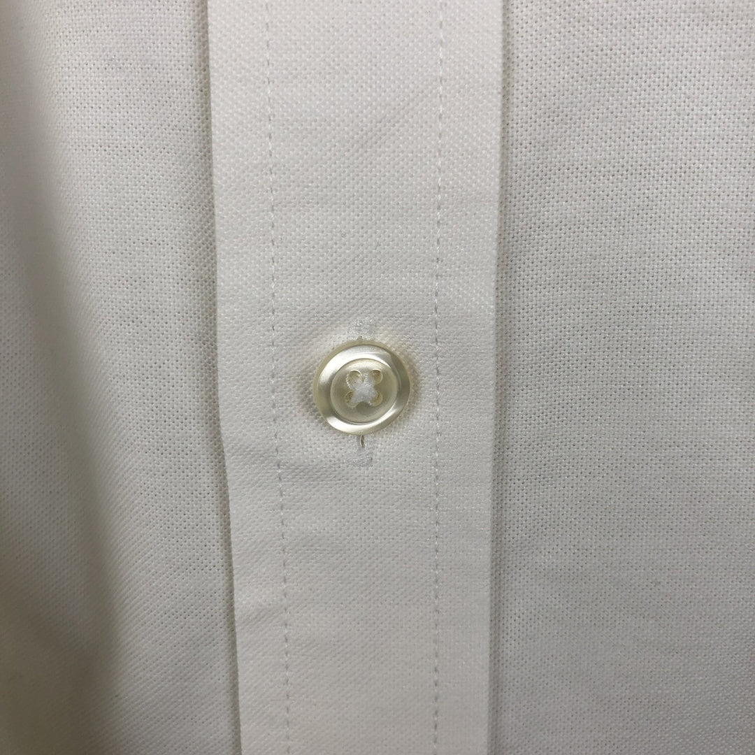 Brooks Brothers 1818 Regent Fit Long Sleeve Button-Down Shirt, Men's Size Medium cotton ivory Vintage Second Hand