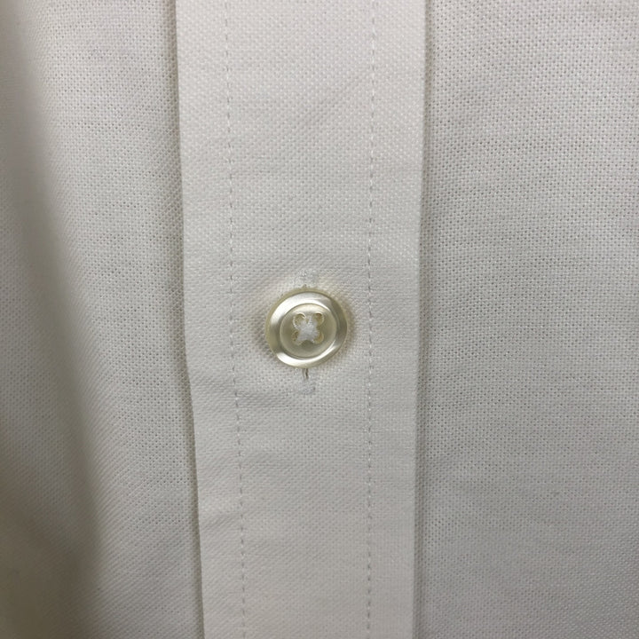 Brooks Brothers 1818 Regent Fit Long Sleeve Button-Down Shirt, Men's Size Medium cotton ivory Vintage Second Hand