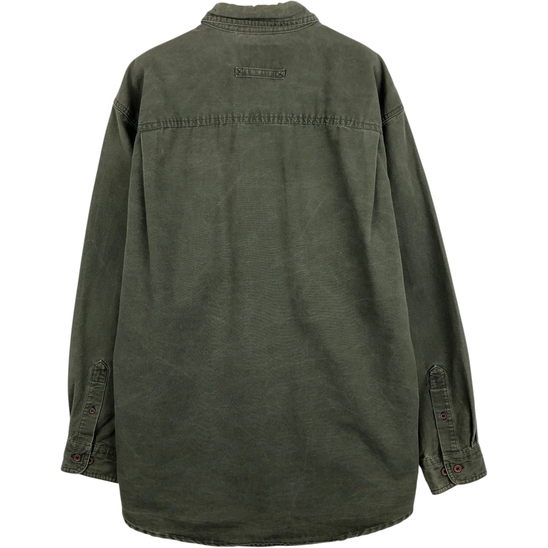 2000'S Woolrich long-sleeved cotton shirt, men's size L (approx.) cotton Khaki type Vintage Second Hand