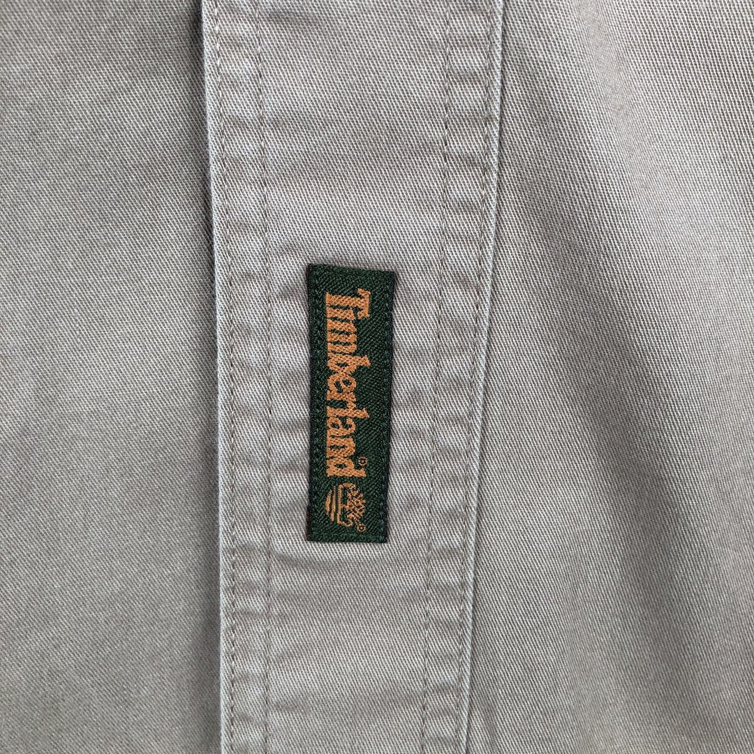 90'S Timberland Long-Sleeve Button-Down Shirt, Men's Size XL (Equivalent), Vintage cotton Khaki type Vintage Second Hand