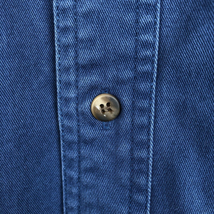 90'S GAP Vintage Long Sleeve Cotton Shirt, Men's Size Medium cotton blue type Vintage Second Hand