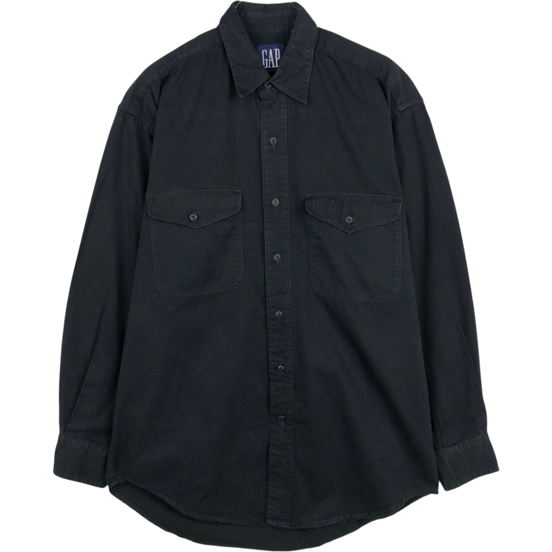 90'S GAP (Old GAP) Long-Sleeve Cotton Shirt, Men's Size S (Equivalent), Vintage cotton black type Vintage Second Hand