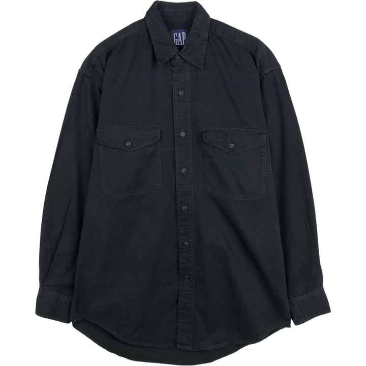 90'S GAP (Old GAP) Long-Sleeve Cotton Shirt, Men's Size S (Equivalent), Vintage cotton black type Vintage Second Hand