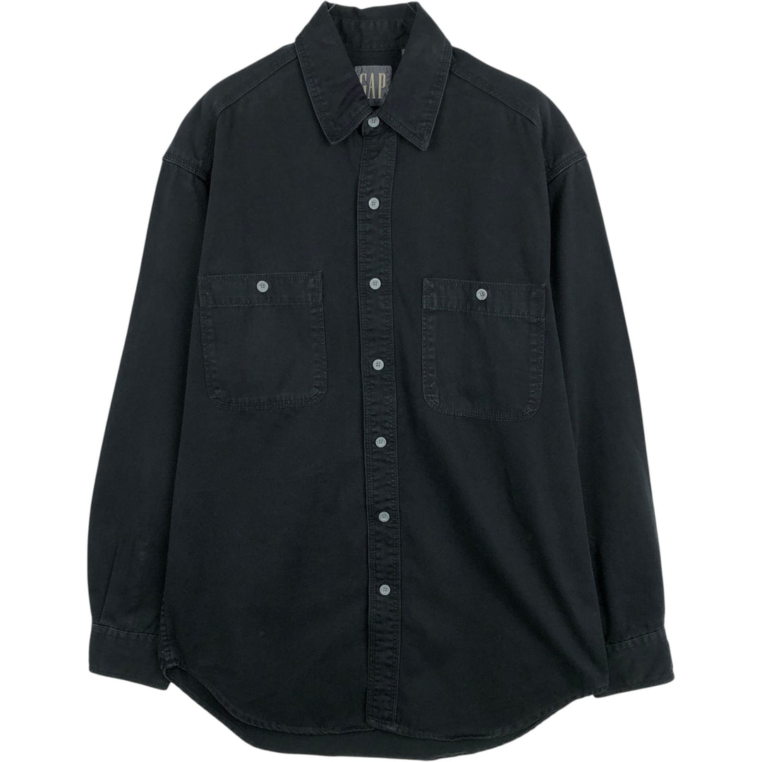 90'S GAP (Old GAP) Long-Sleeve Cotton Shirt, Men's Size S (Equivalent), Vintage cotton black type Vintage Second Hand
