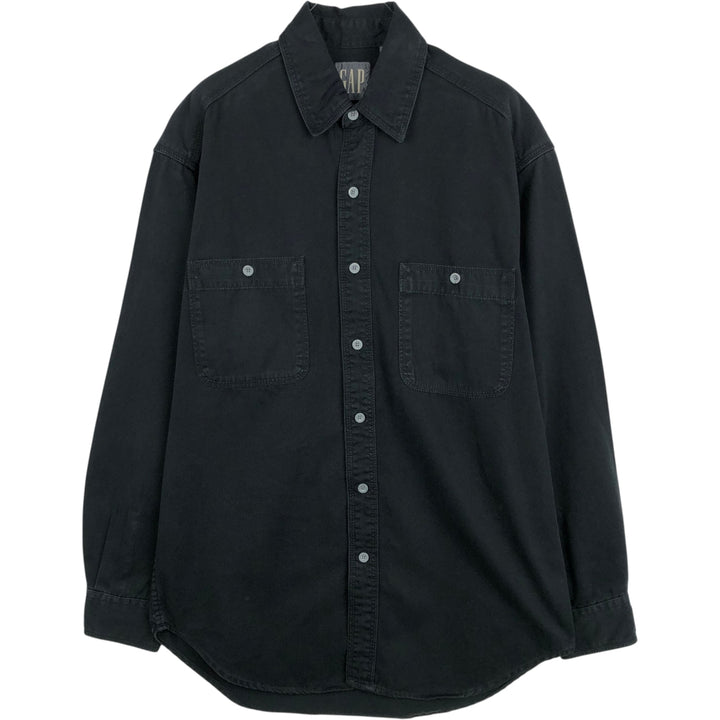90'S GAP (Old GAP) Long-Sleeve Cotton Shirt, Men's Size S (Equivalent), Vintage cotton black type Vintage Second Hand