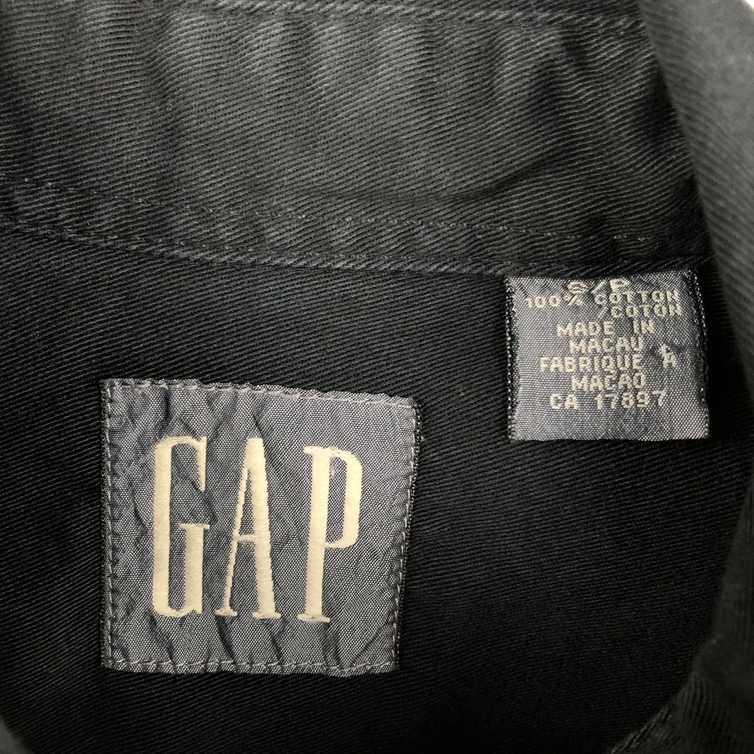 90'S GAP (Old GAP) Long-Sleeve Cotton Shirt, Men's Size S (Equivalent), Vintage cotton black type Vintage Second Hand