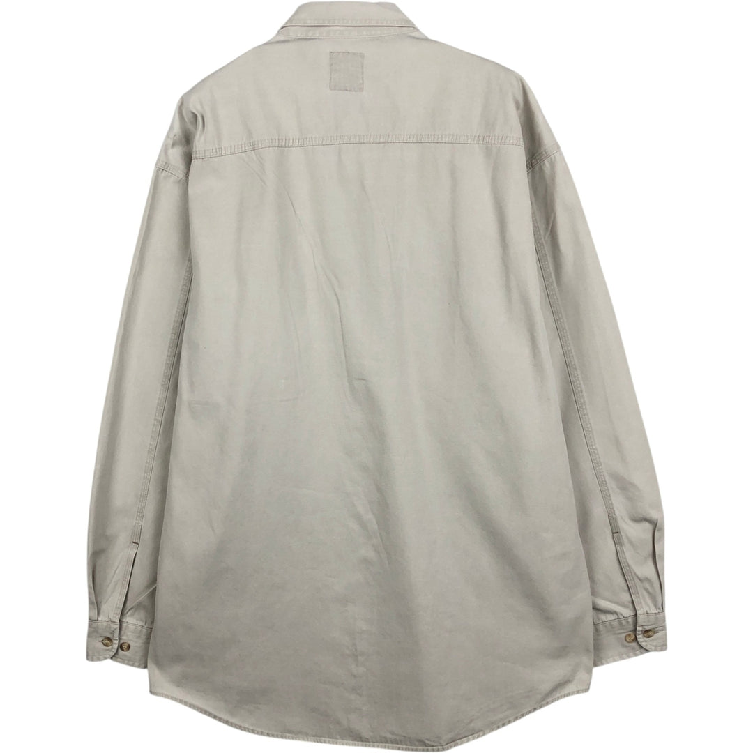 90'S GAP Old Gap Long Sleeve Cotton Shirt Men's L Size Vintage cotton Beige type Vintage Second Hand
