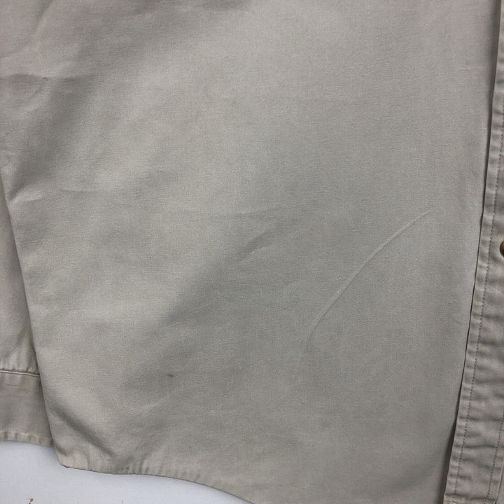 90'S GAP Old Gap Long Sleeve Cotton Shirt Men's L Size Vintage cotton Beige type Vintage Second Hand