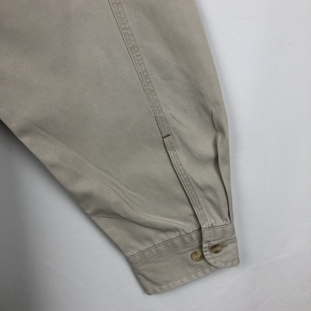 90'S GAP Old Gap Long Sleeve Cotton Shirt Men's L Size Vintage cotton Beige type Vintage Second Hand