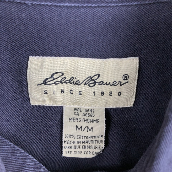Eddie Bauer long-sleeved button-down shirt, men's size M cotton navy blue type Vintage Second Hand
