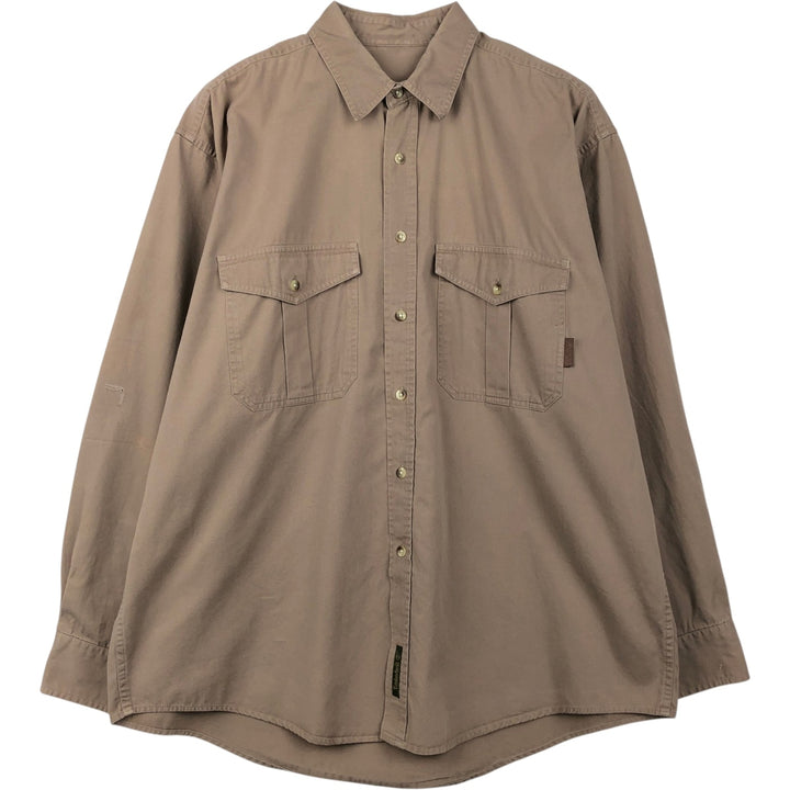 Timberland long-sleeved cotton shirt, men's size M (approximately equivalent). cotton Beige type Vintage Second Hand