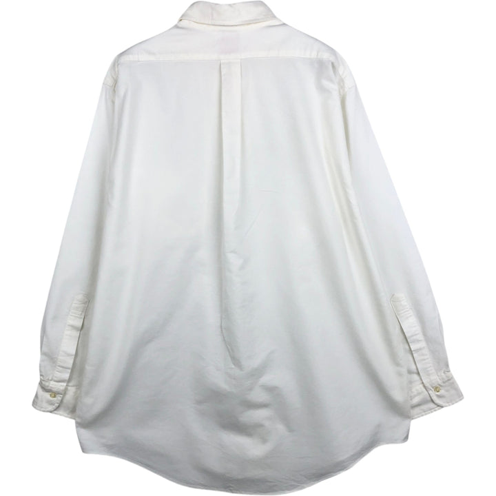 80s-90'S Brooks Brothers Est.1818 Traditional Fit Long-Sleeve Button-Down Shirt, Made in USA, Men's XL Equivalent, Vintage Supima Cotton white type Vintage Second Hand