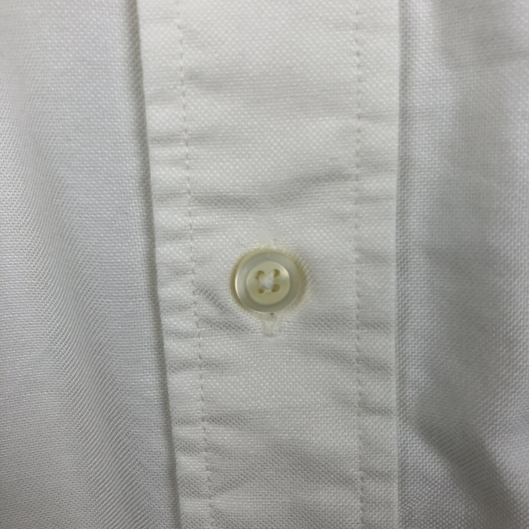 80s-90'S Brooks Brothers Est.1818 Traditional Fit Long-Sleeve Button-Down Shirt, Made in USA, Men's XL Equivalent, Vintage Supima Cotton white type Vintage Second Hand