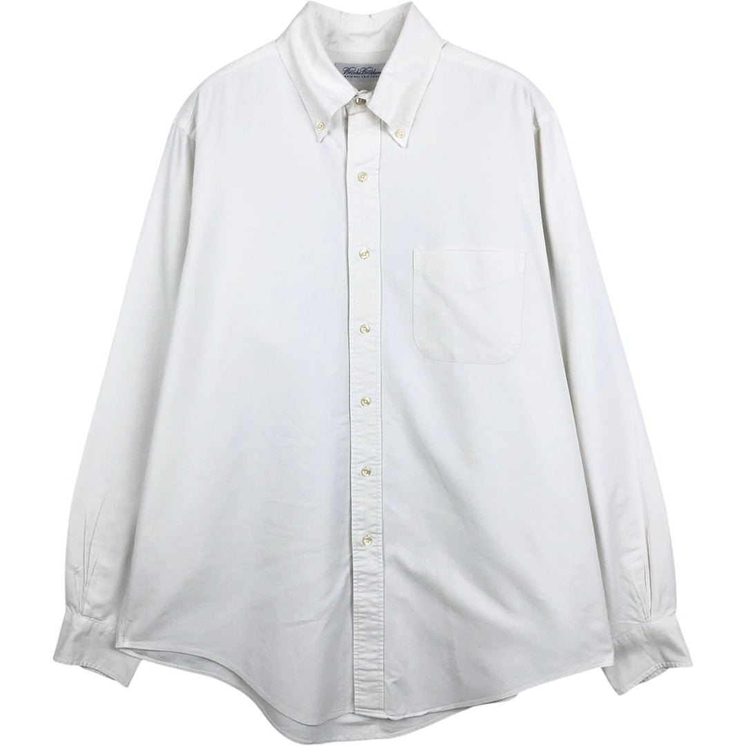Brooks Brothers long sleeve button down shirt made in USA, size L for men cotton white type Vintage Second Hand