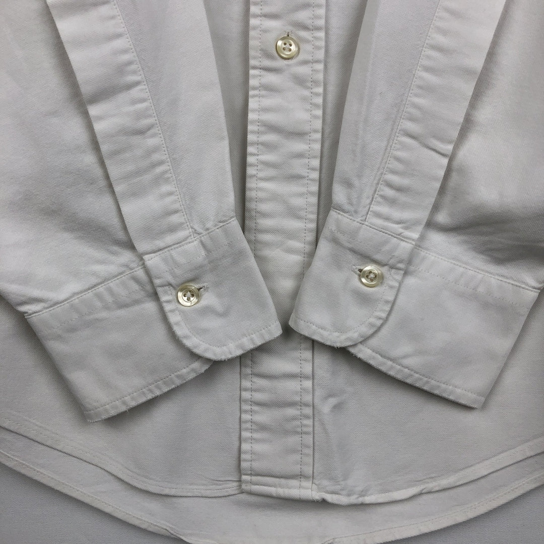 Brooks Brothers long sleeve button down shirt made in USA, size L for men cotton white type Vintage Second Hand