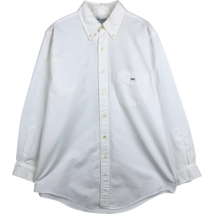 Brooks Brothers Long-Sleeve Button-Down Shirt, Made in USA, Men's Size L (Equivalent), Oxford Fabric Supima Cotton white type Vintage Second Hand