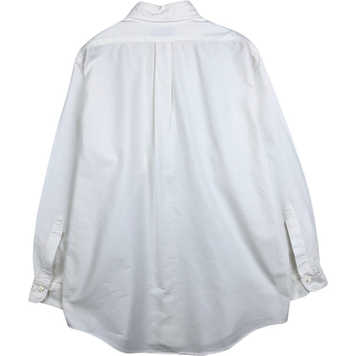 Brooks Brothers Long-Sleeve Button-Down Shirt, Made in USA, Men's Size L (Equivalent), Oxford Fabric Supima Cotton white type Vintage Second Hand