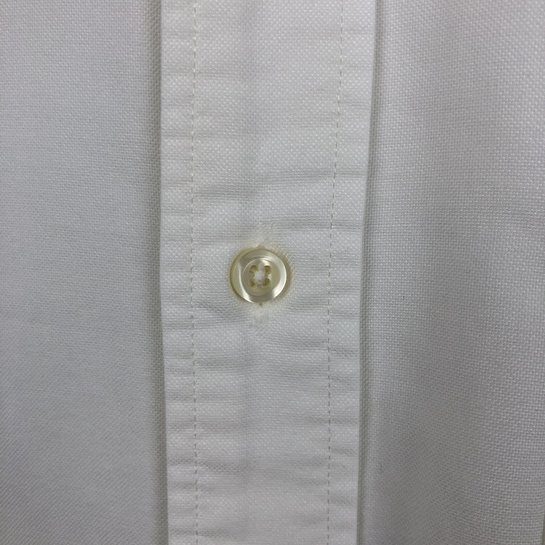 Brooks Brothers Long-Sleeve Button-Down Shirt, Made in USA, Men's Size L (Equivalent), Oxford Fabric Supima Cotton white type Vintage Second Hand