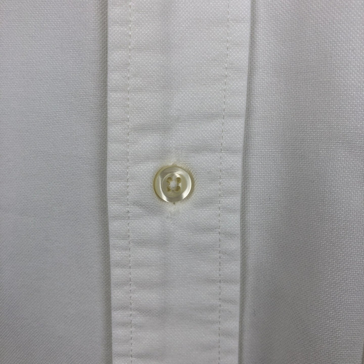 Brooks Brothers Long-Sleeve Button-Down Shirt, Made in USA, Men's Size L (Equivalent), Oxford Fabric Supima Cotton white type Vintage Second Hand