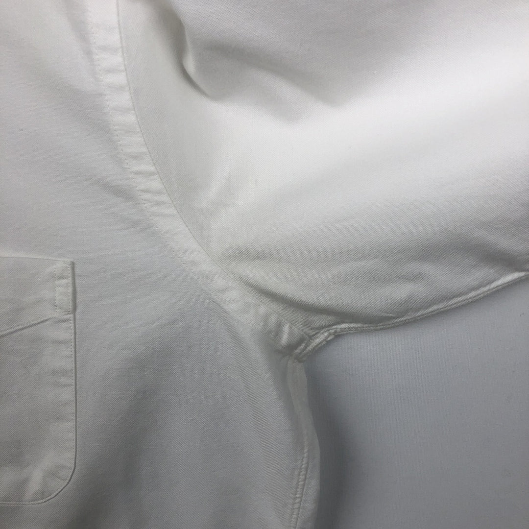 Brooks Brothers Long-Sleeve Button-Down Shirt, Made in USA, Men's Size L (Equivalent), Oxford Fabric Supima Cotton white type Vintage Second Hand