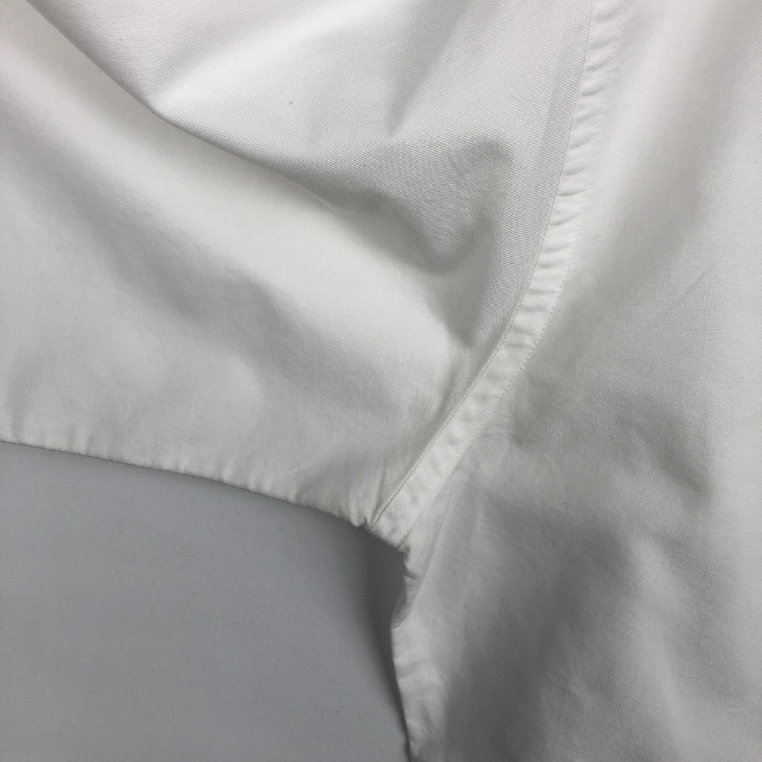 Brooks Brothers Long-Sleeve Button-Down Shirt, Made in USA, Men's Size L (Equivalent), Oxford Fabric Supima Cotton white type Vintage Second Hand