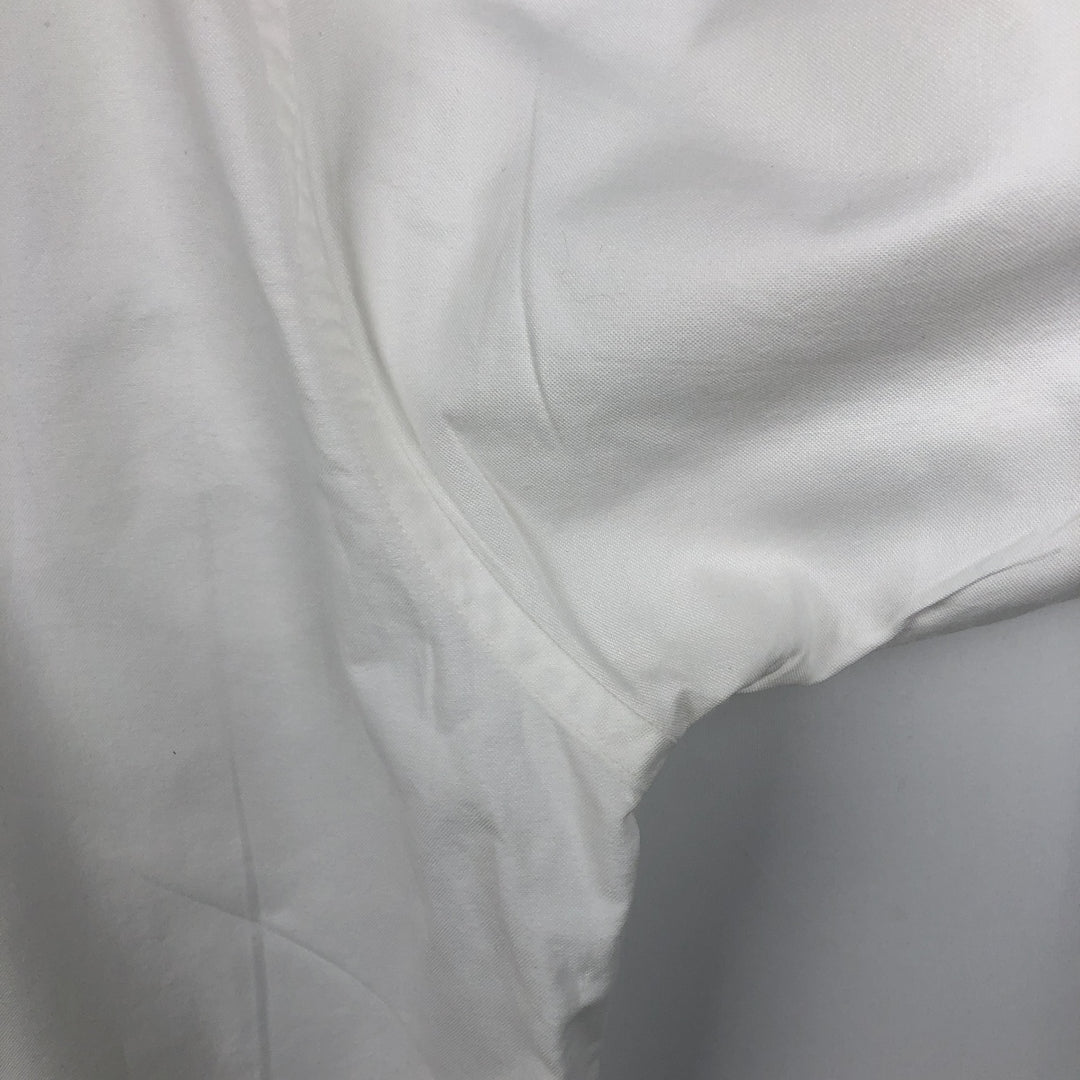 Brooks Brothers Long-Sleeve Button-Down Shirt, Made in USA, Men's Size L (Equivalent), Oxford Fabric Supima Cotton white type Vintage Second Hand