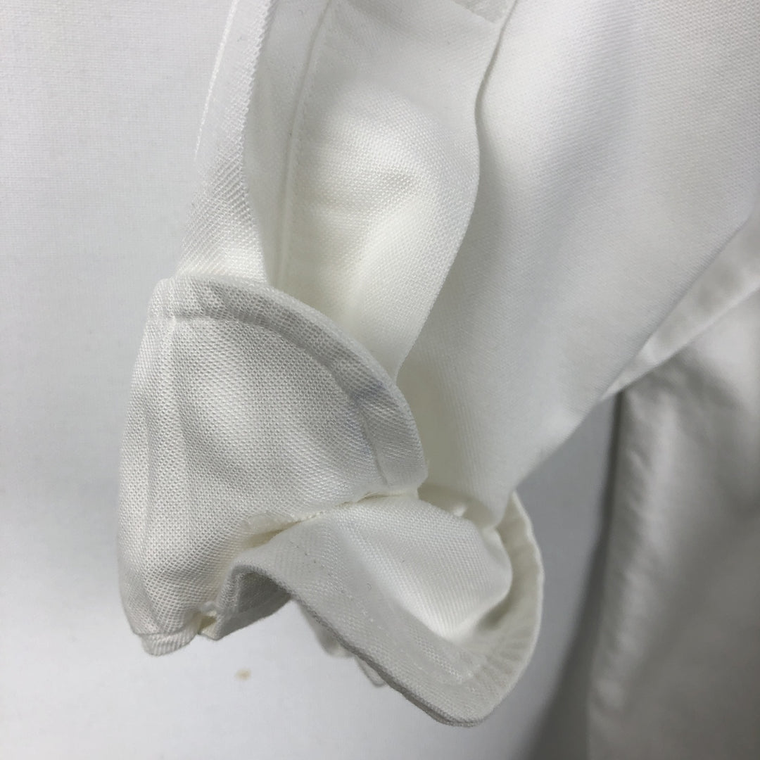 Brooks Brothers Long-Sleeve Button-Down Shirt, Made in USA, Men's Size L (Equivalent), Oxford Fabric Supima Cotton white type Vintage Second Hand