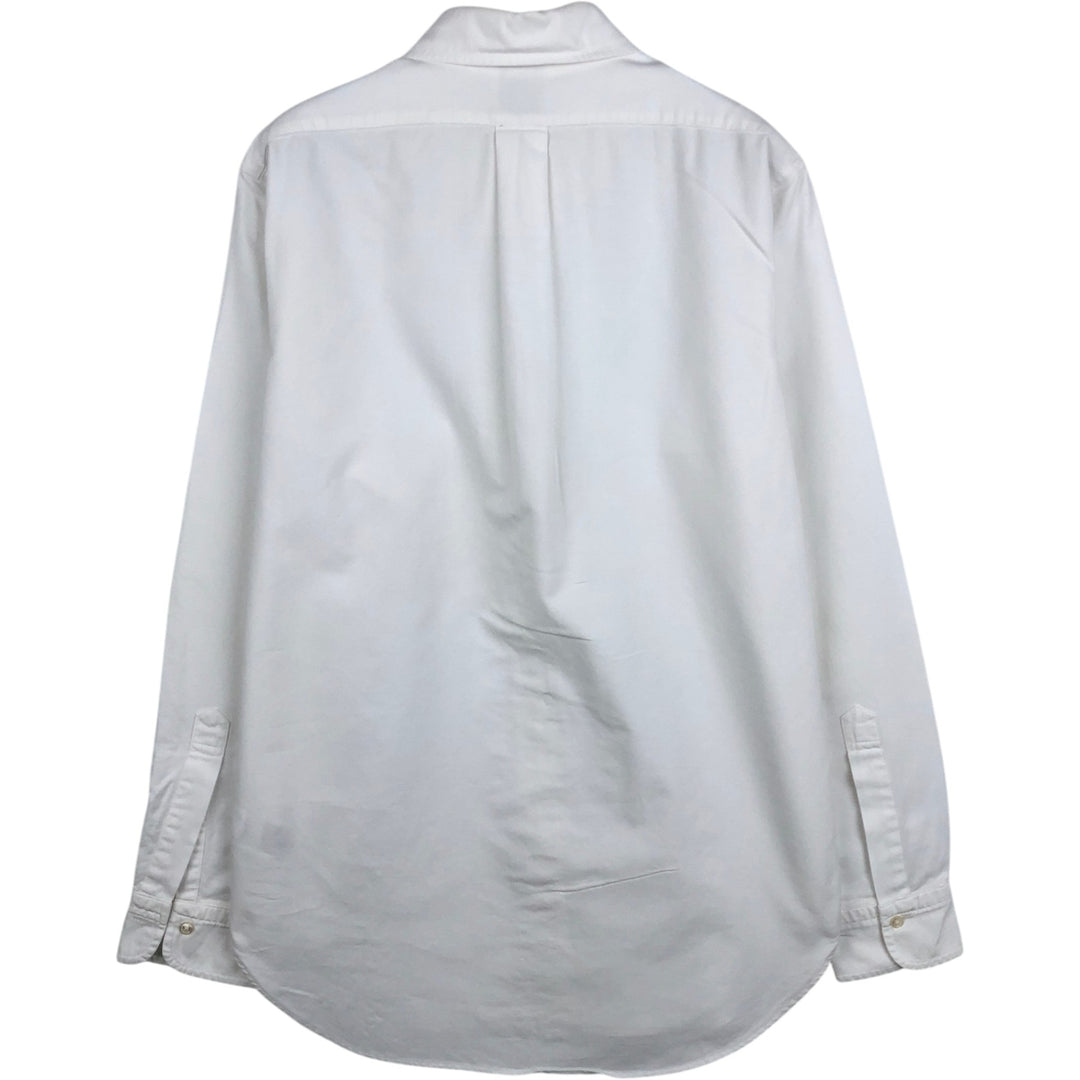 80s-90'S Brooks Brothers MAKERS MILANO Long-Sleeve Button-Down Shirt, Made in USA, Men's Size M (Equivalent), Vintage Supima Cotton white type Vintage Second Hand