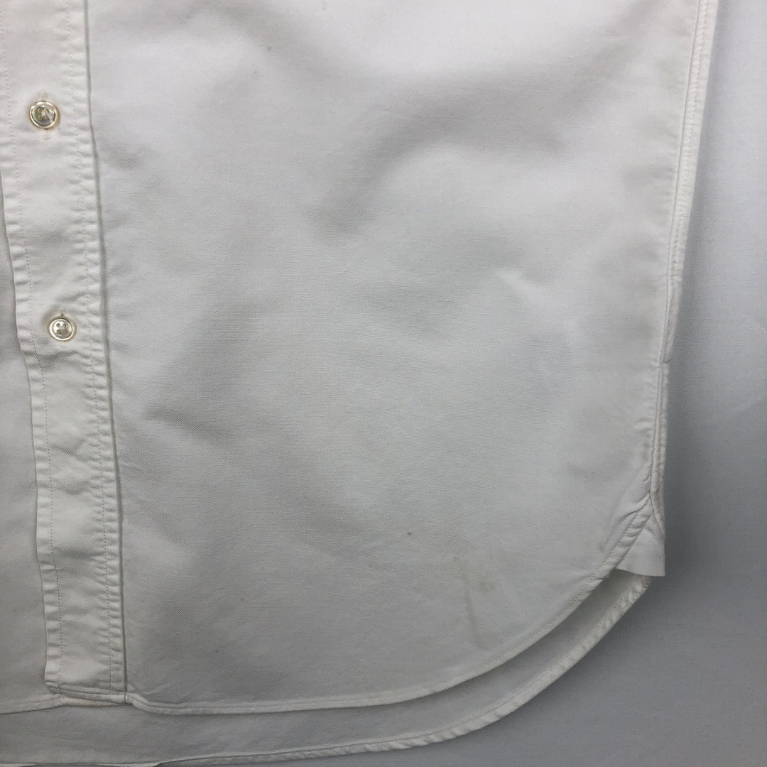80s-90'S Brooks Brothers MAKERS MILANO Long-Sleeve Button-Down Shirt, Made in USA, Men's Size M (Equivalent), Vintage Supima Cotton white type Vintage Second Hand