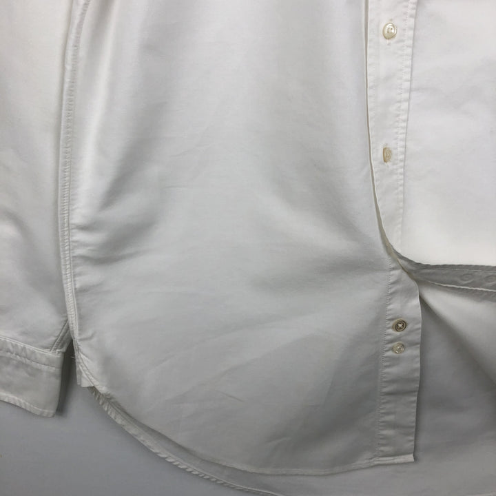 80s-90'S Brooks Brothers MAKERS MILANO Long-Sleeve Button-Down Shirt, Made in USA, Men's Size M (Equivalent), Vintage Supima Cotton white type Vintage Second Hand