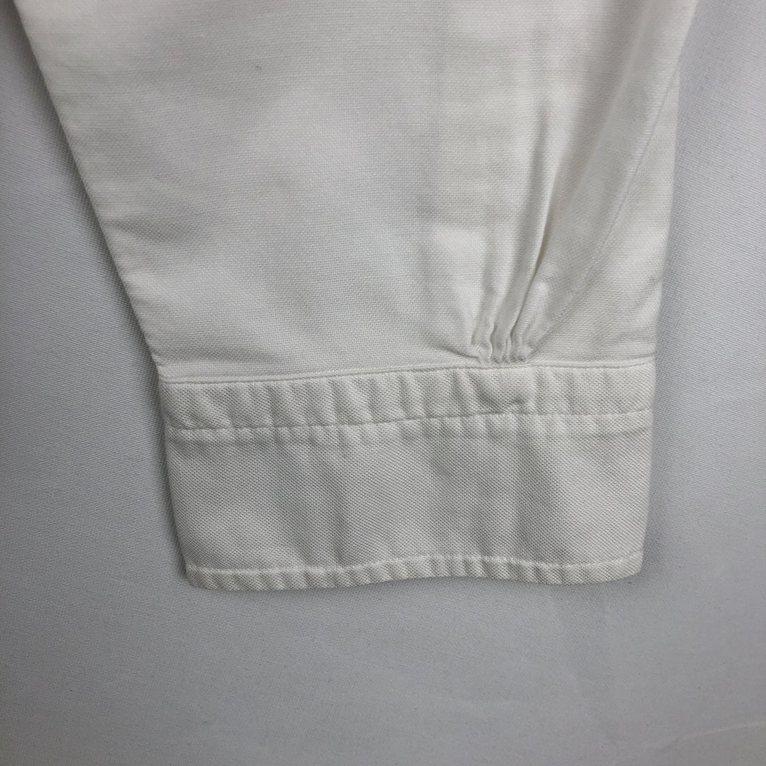 80s-90'S Brooks Brothers MAKERS MILANO Long-Sleeve Button-Down Shirt, Made in USA, Men's Size M (Equivalent), Vintage Supima Cotton white type Vintage Second Hand