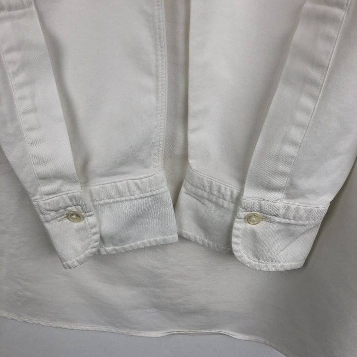 80s-90'S Brooks Brothers MAKERS MILANO Long-Sleeve Button-Down Shirt, Made in USA, Men's Size M (Equivalent), Vintage Supima Cotton white type Vintage Second Hand