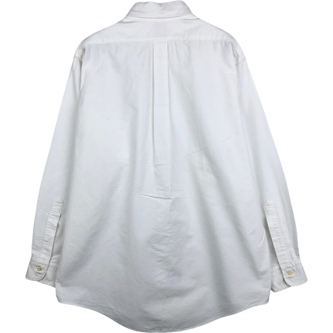 80s-90'S Brooks Brothers Est.1818 Traditional Fit Long-Sleeve Button-Down Shirt, Made in USA, Men's Size L (Equivalent), Vintage Supima Cotton white type Vintage Second Hand