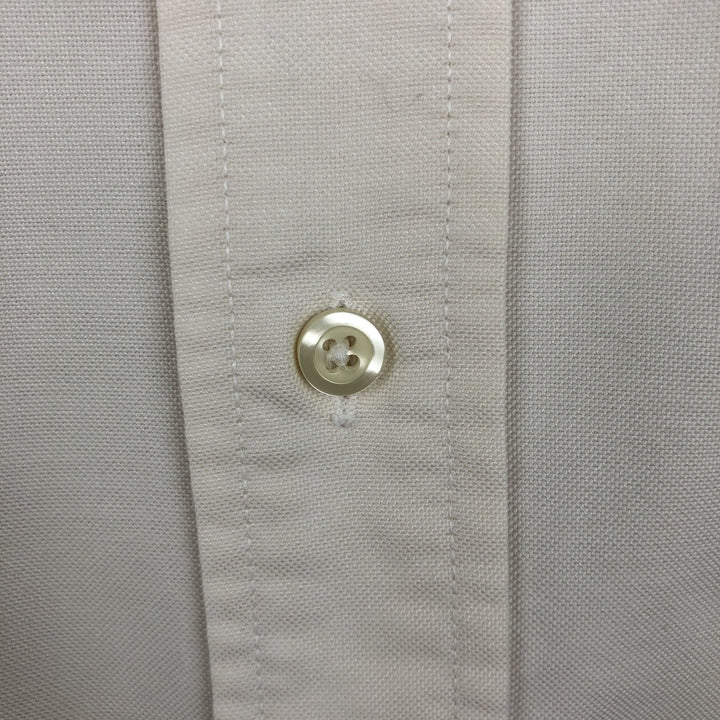 80s-90'S Brooks Brothers Est.1818 Slim Fit Long-Sleeve Button-Down Shirt, Made in USA, Men's Size M (Equivalent), Vintage Supima Cotton ivory Vintage Second Hand